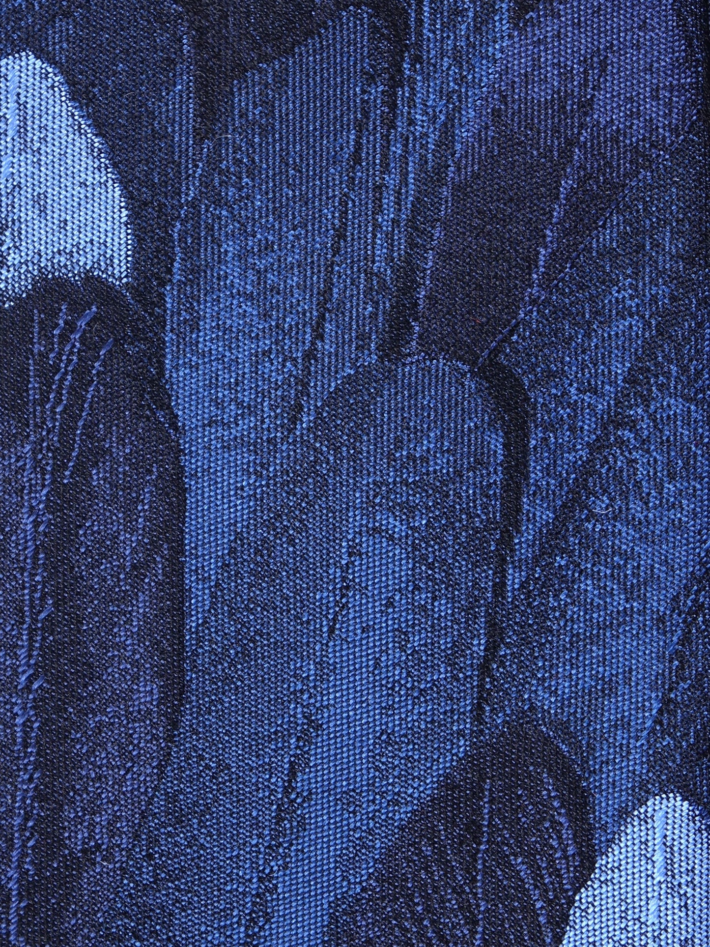 Blue 3 Fold Silk Jacquard Tie FEATHERS