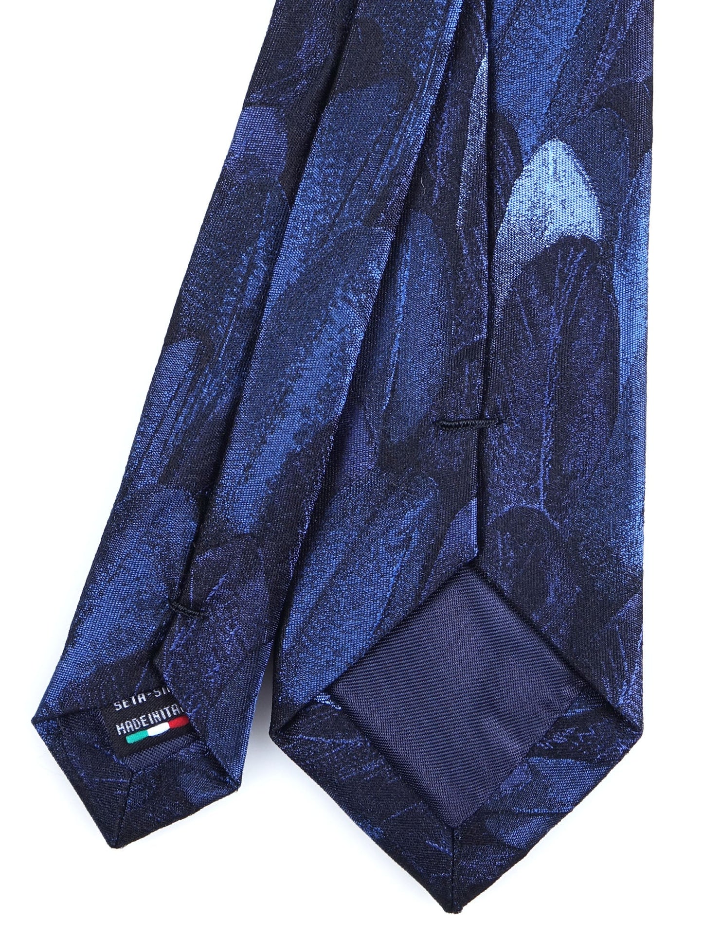 Blue 3 Fold Silk Jacquard Tie FEATHERS