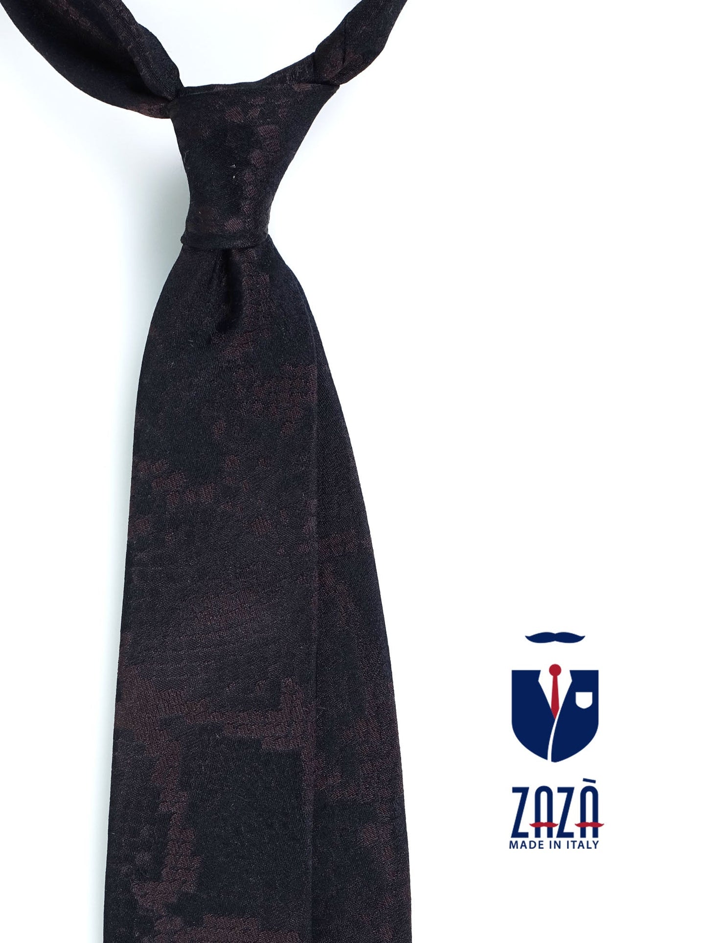 Brown 3 Fold Silk Jacquard Tie PYTHON