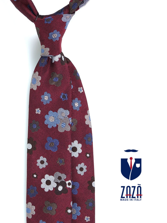 Bordeaux 3 Fold Silk Jacquard Tie VERNA