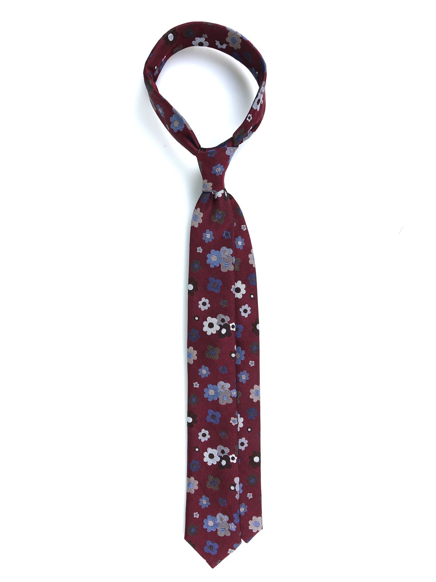 Bordeaux 3 Fold Silk Jacquard Tie VERNA