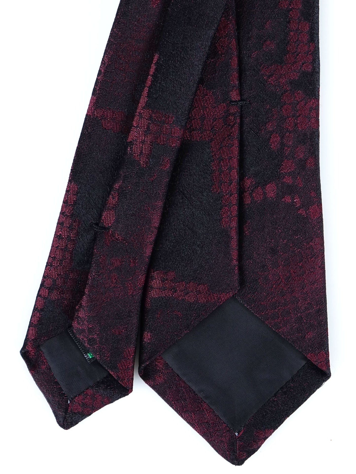 Burgundy 3 Folds Jacquard Silk Tie PYTHON