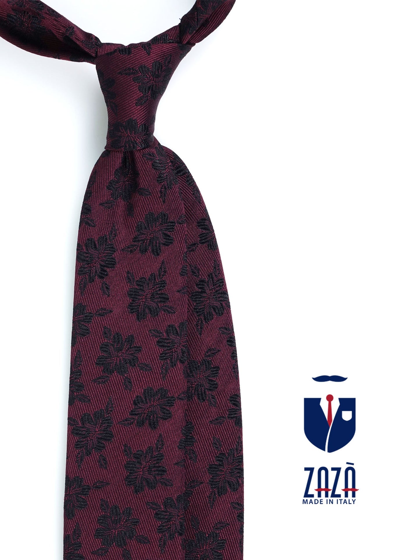 Bordeaux 3 Fold Silk Jacquard Tie FIORE