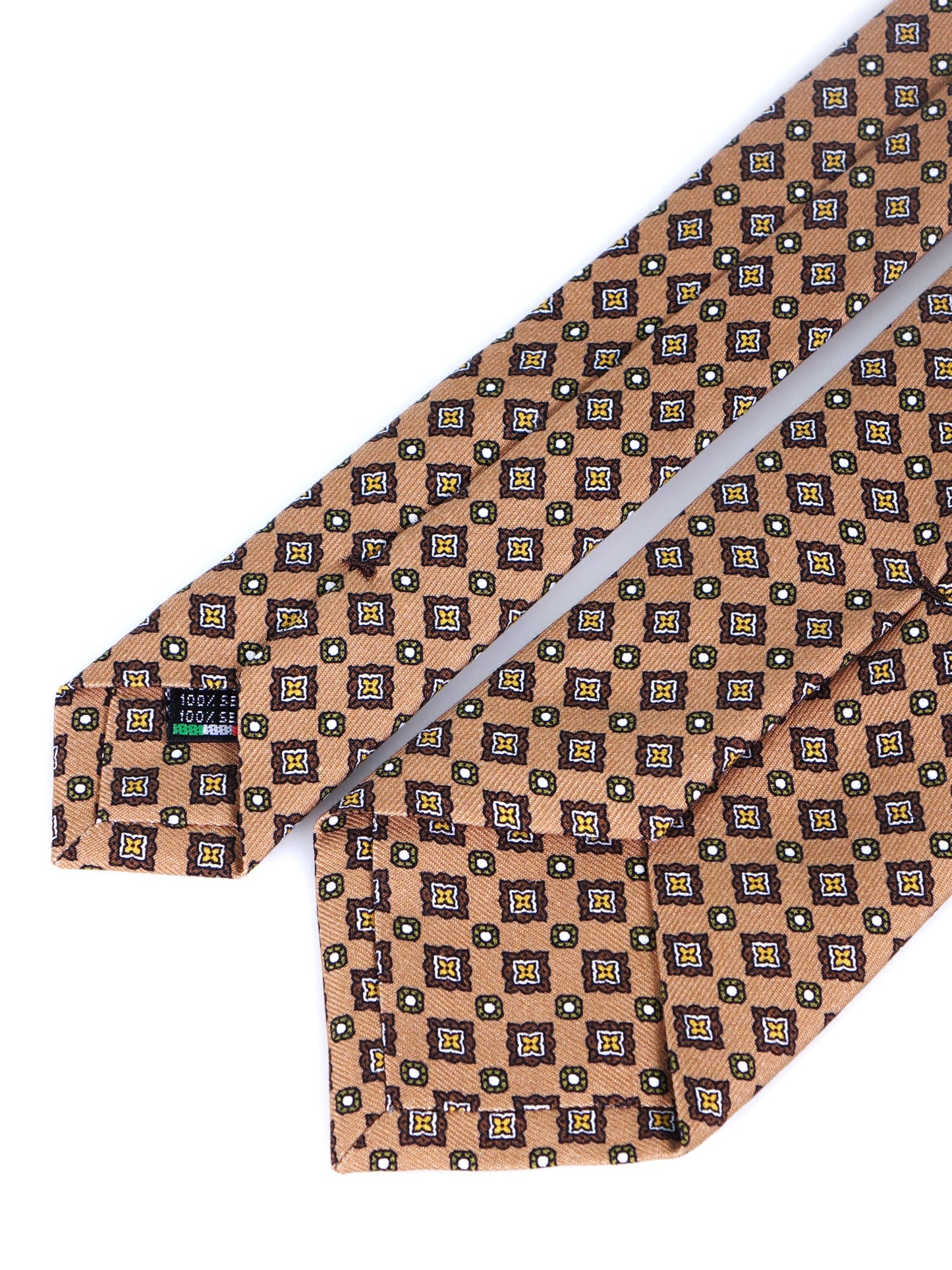 Beige Tie 3 Folds MANTOVA in Italian Madder Silk