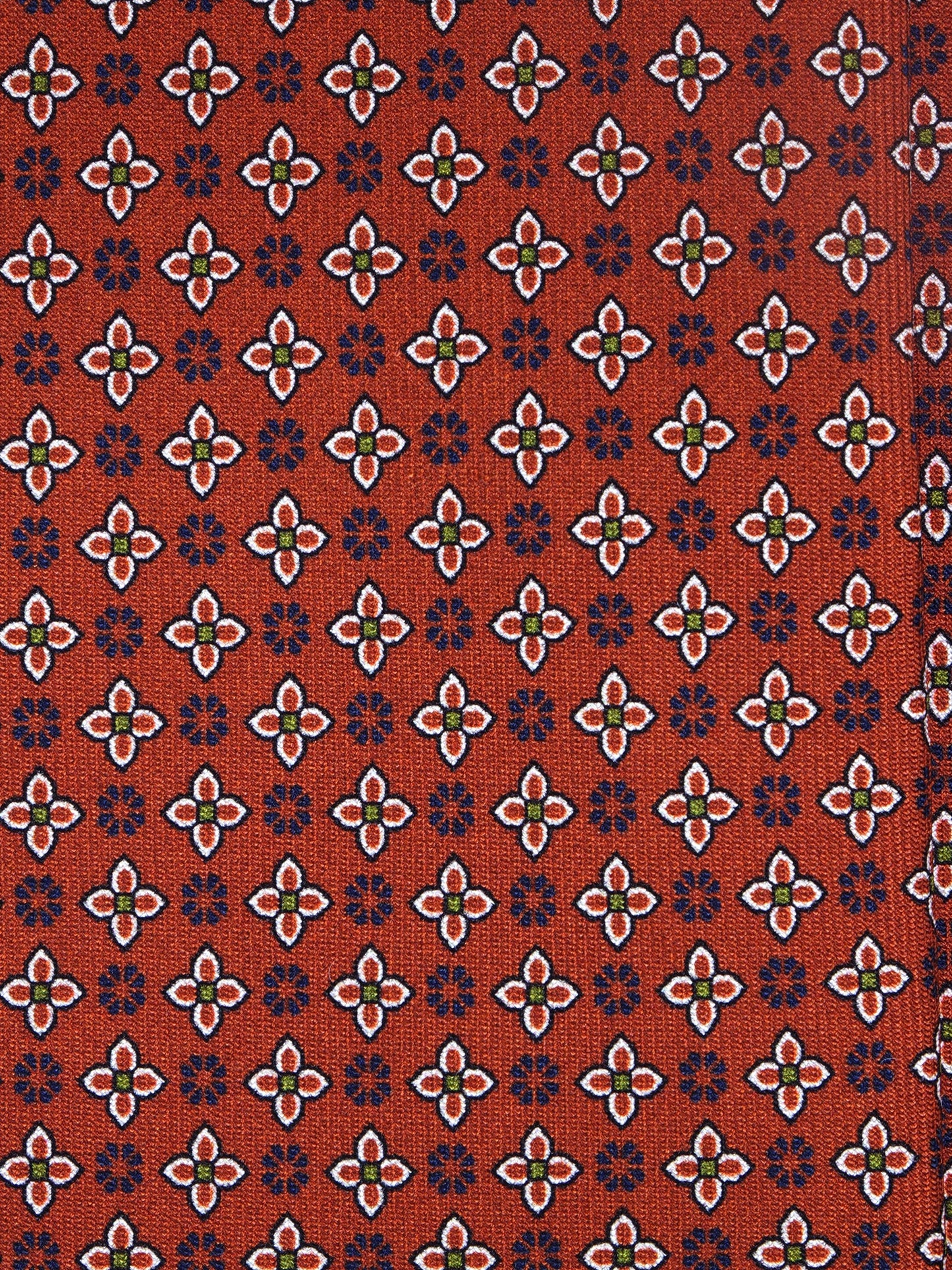 Rust Tie 3 Folds GASPACE in Printed English Silk