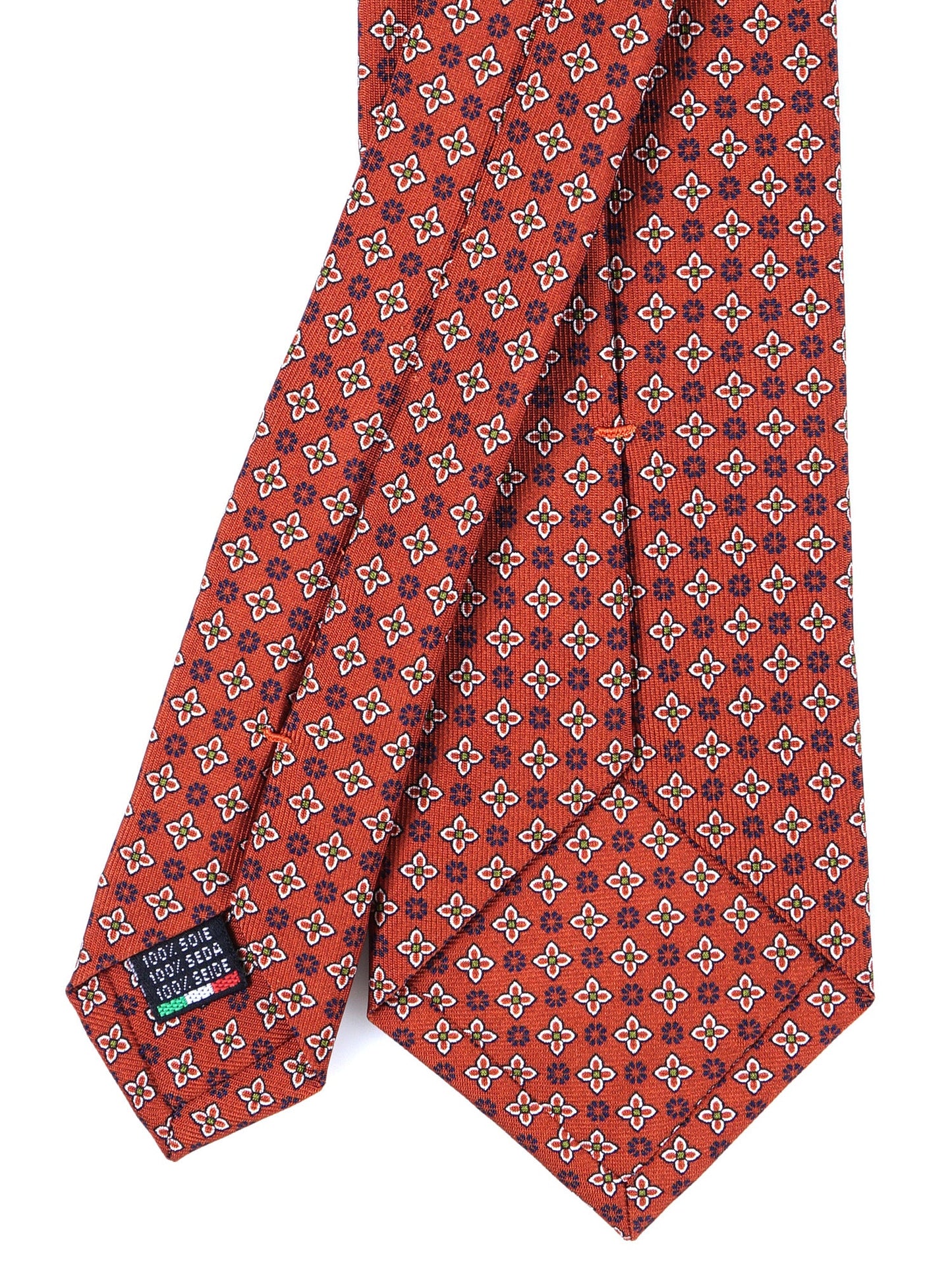 Rust Tie 3 Folds GASPACE in Printed English Silk