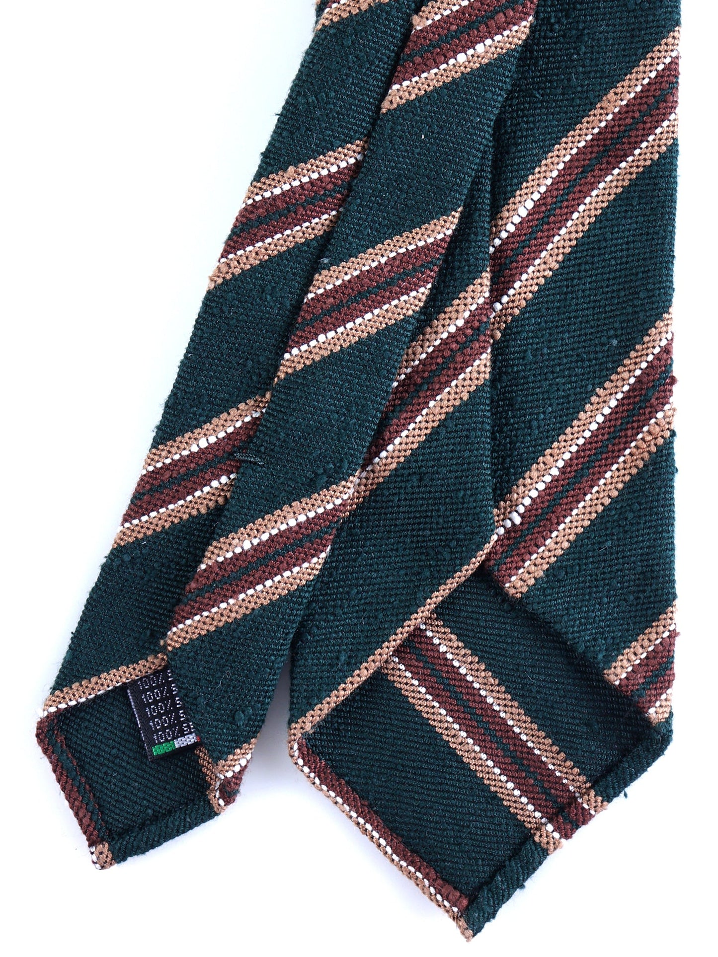 Unlined 3 Folds Silk Shantung Tie in Green GRANTA