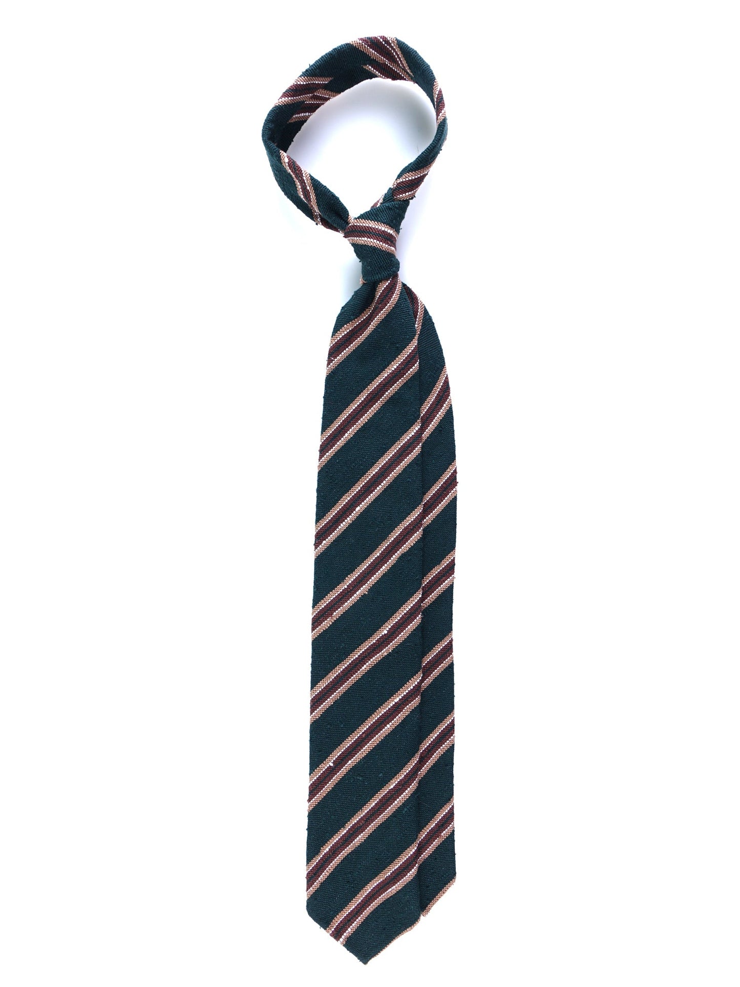 Unlined 3 Folds Silk Shantung Tie in Green GRANTA
