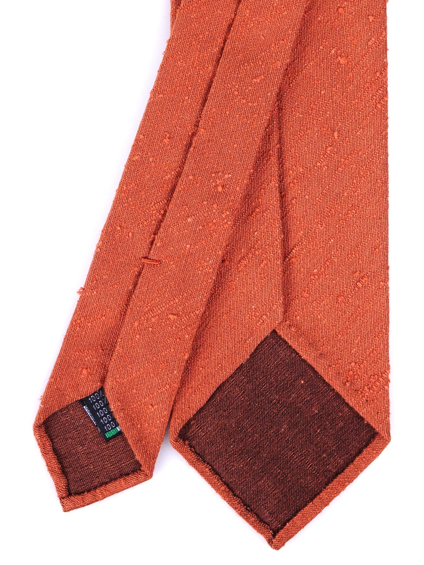 Unlined 3 Fold Tie FARMA Shantung Silk Orange