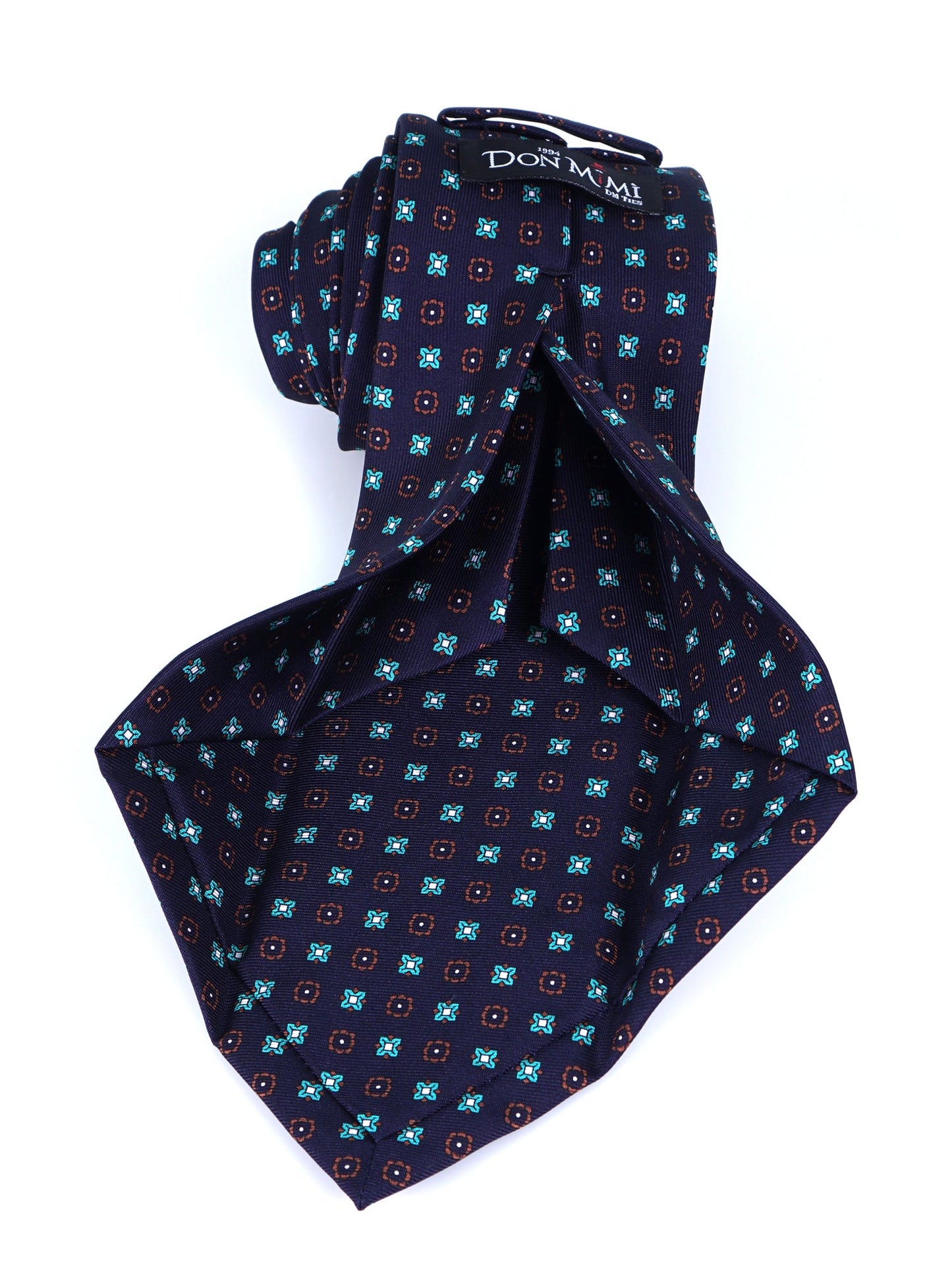 Blue 7 Folds ZANBI Luxury Printed Silk Tie