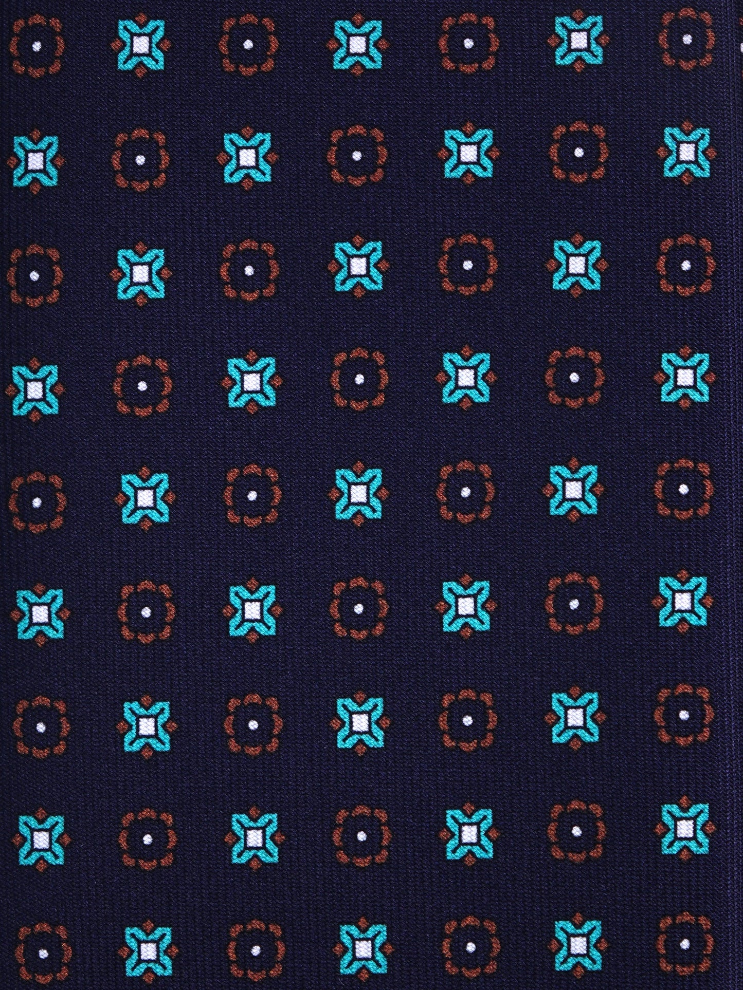 Blue 7 Folds ZANBI Luxury Printed Silk Tie