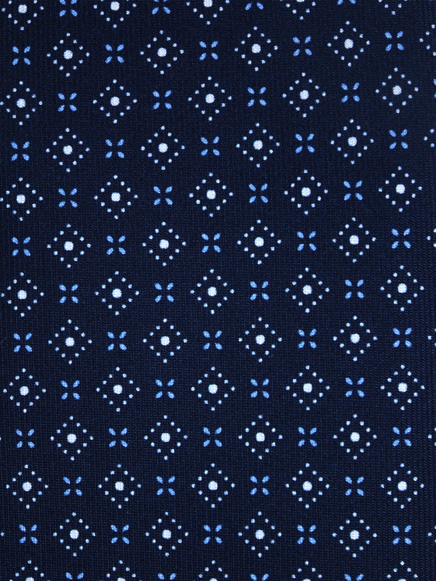 Dark Blue 7 Fold Tie PISTOIA in Luxury Printed Silk