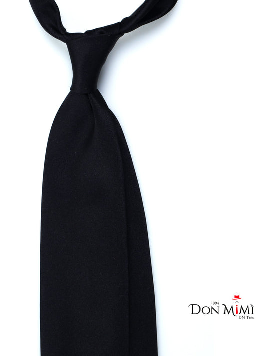 Black 3 Folds AMANTEA Silk Satin Tie