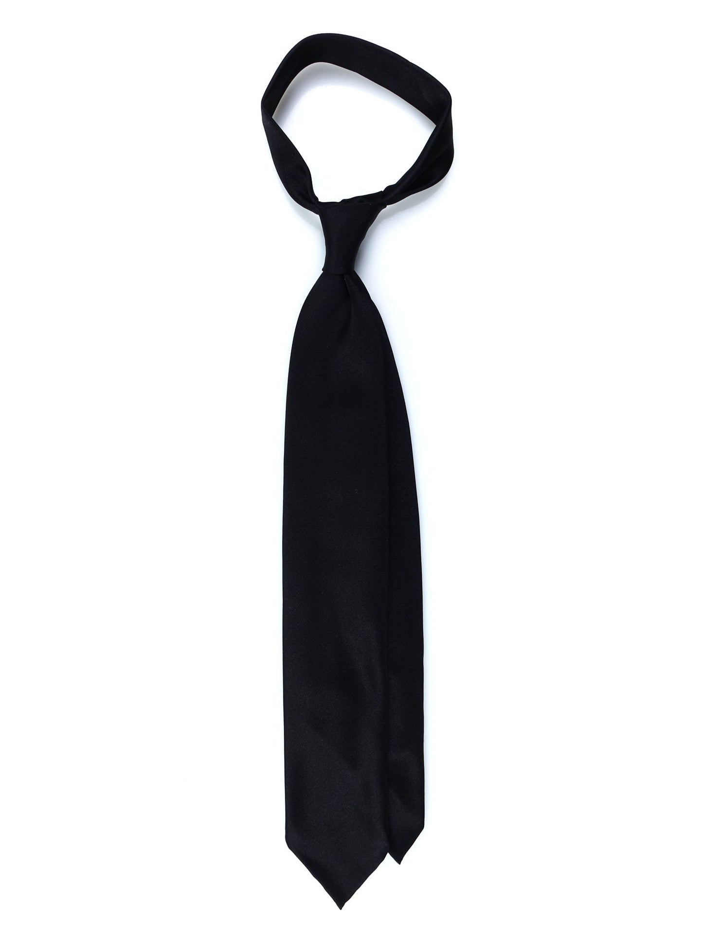 Black 3 Folds AMANTEA Silk Satin Tie
