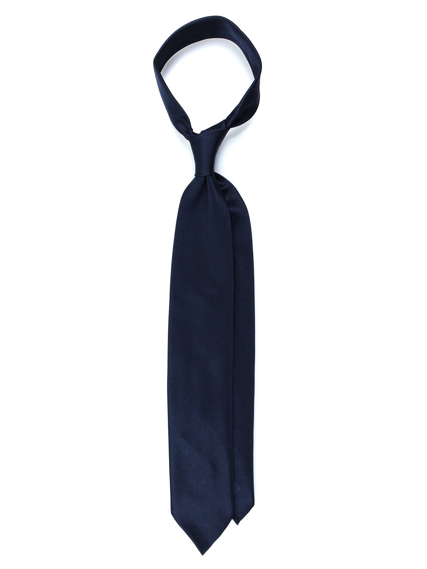 Dark Blue 3 Fold Tie AMANTEA in Satin Silk