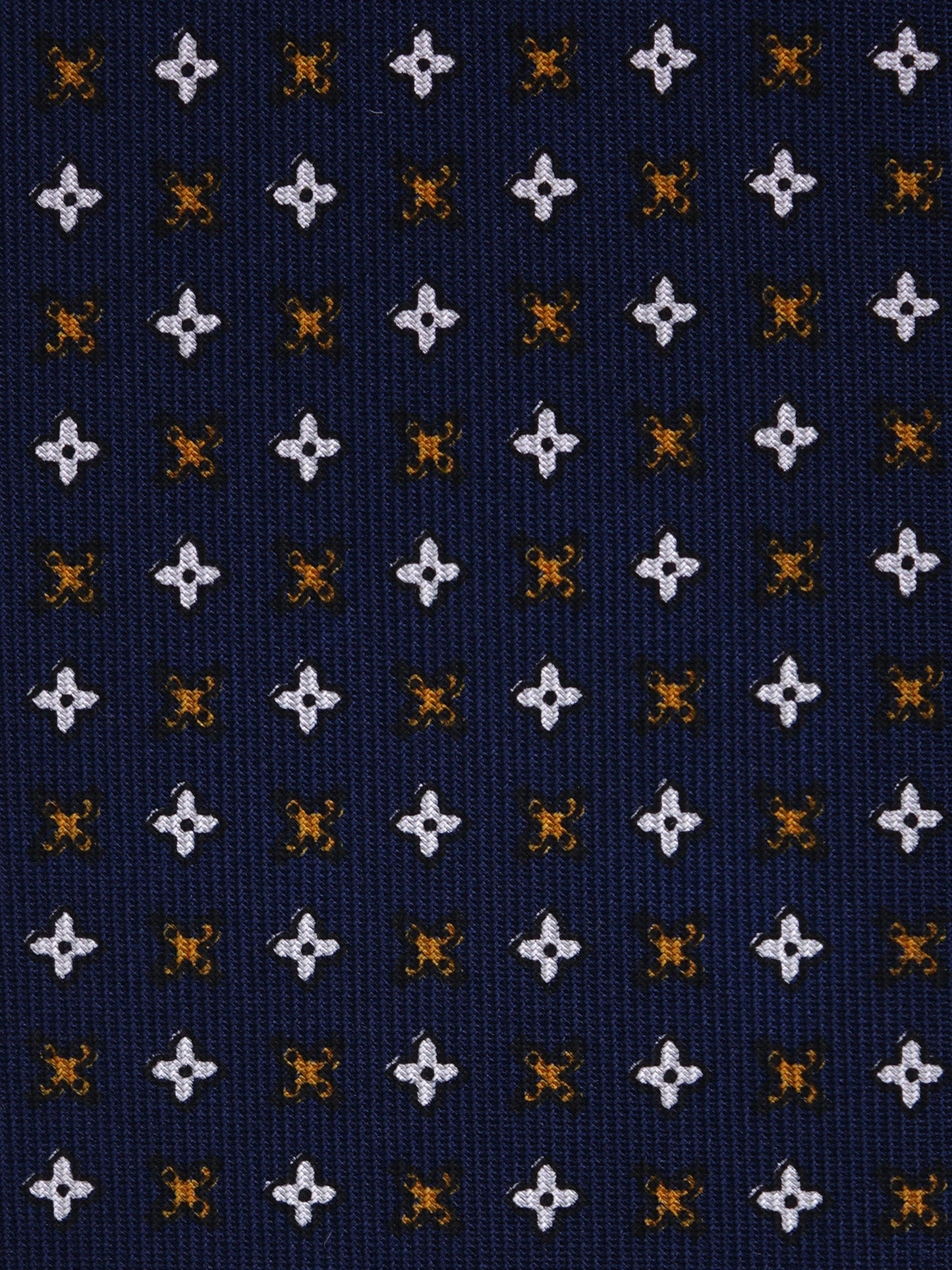 CRIMSON 7 Fold Tie dark blue English printed silk