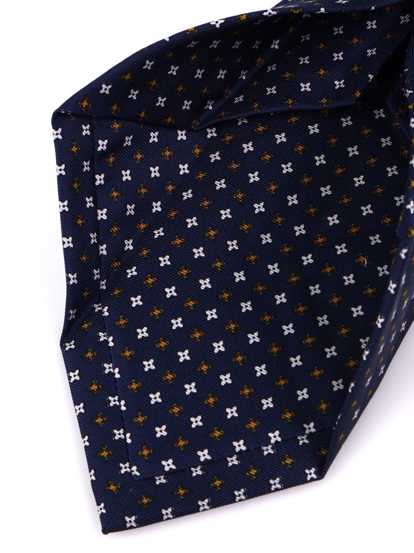 CRIMSON 7 Fold Tie dark blue English printed silk