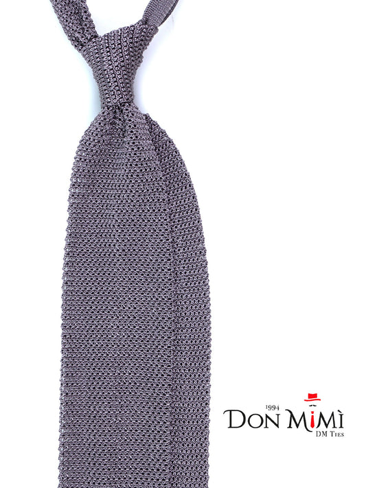 MACCA Grey Silk Knit Tie