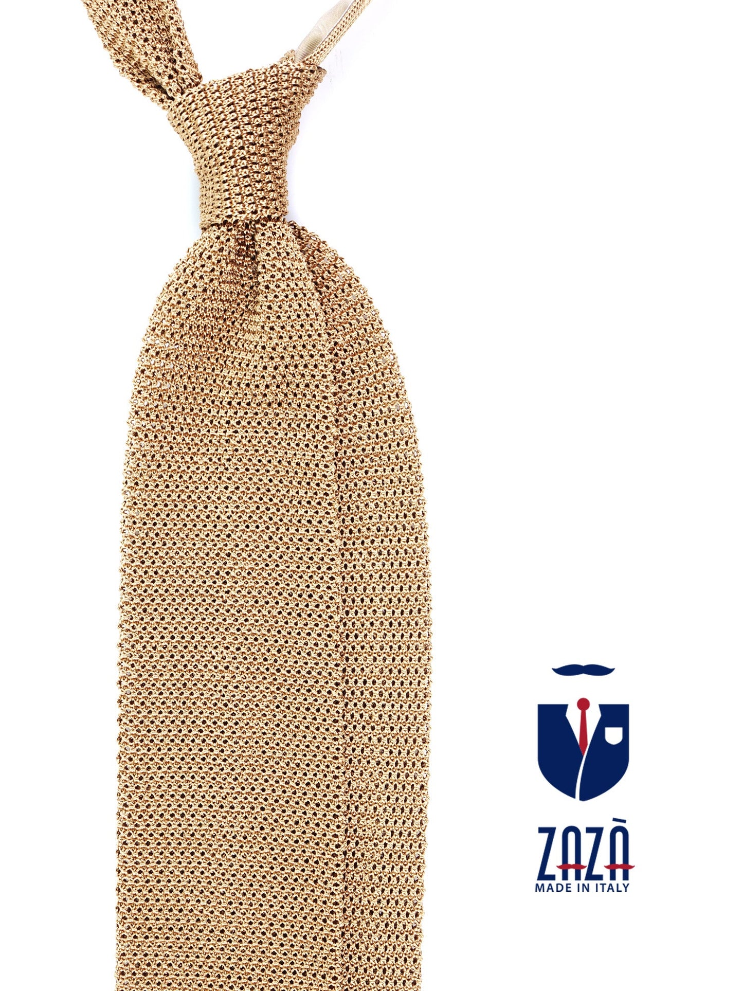 MACCA Light Brown Silk Knit Tie