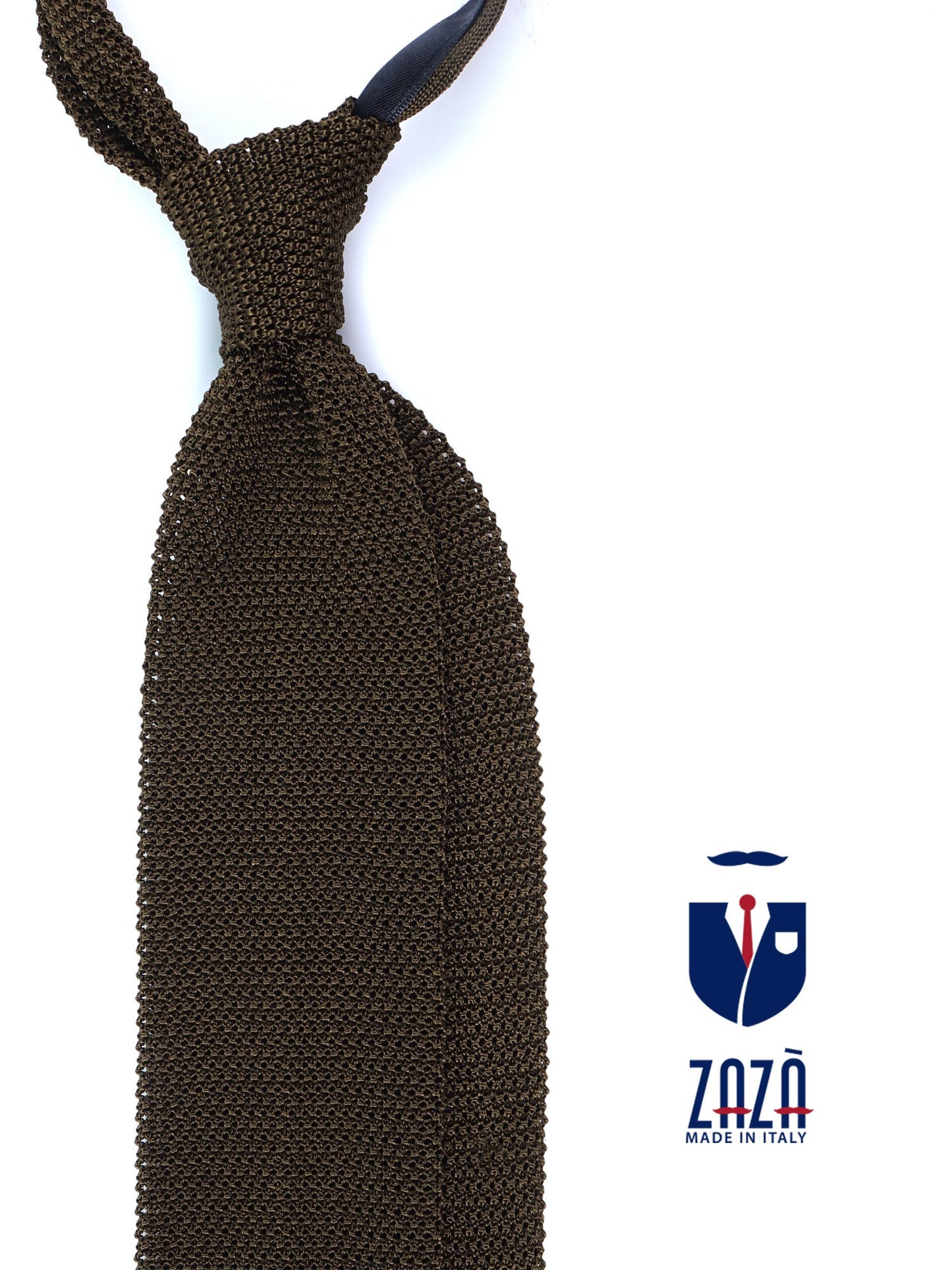 MACCA Olive Green Silk Knit Tie