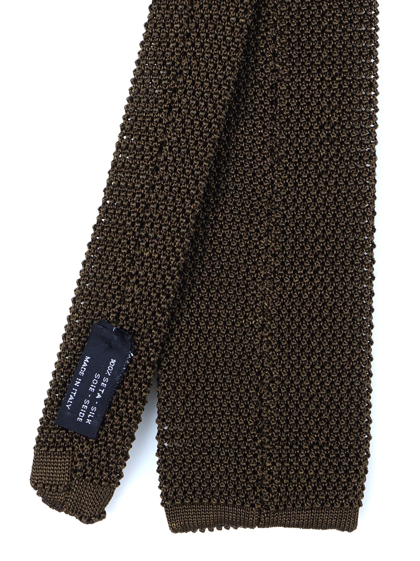 MACCA Olive Green Silk Knit Tie