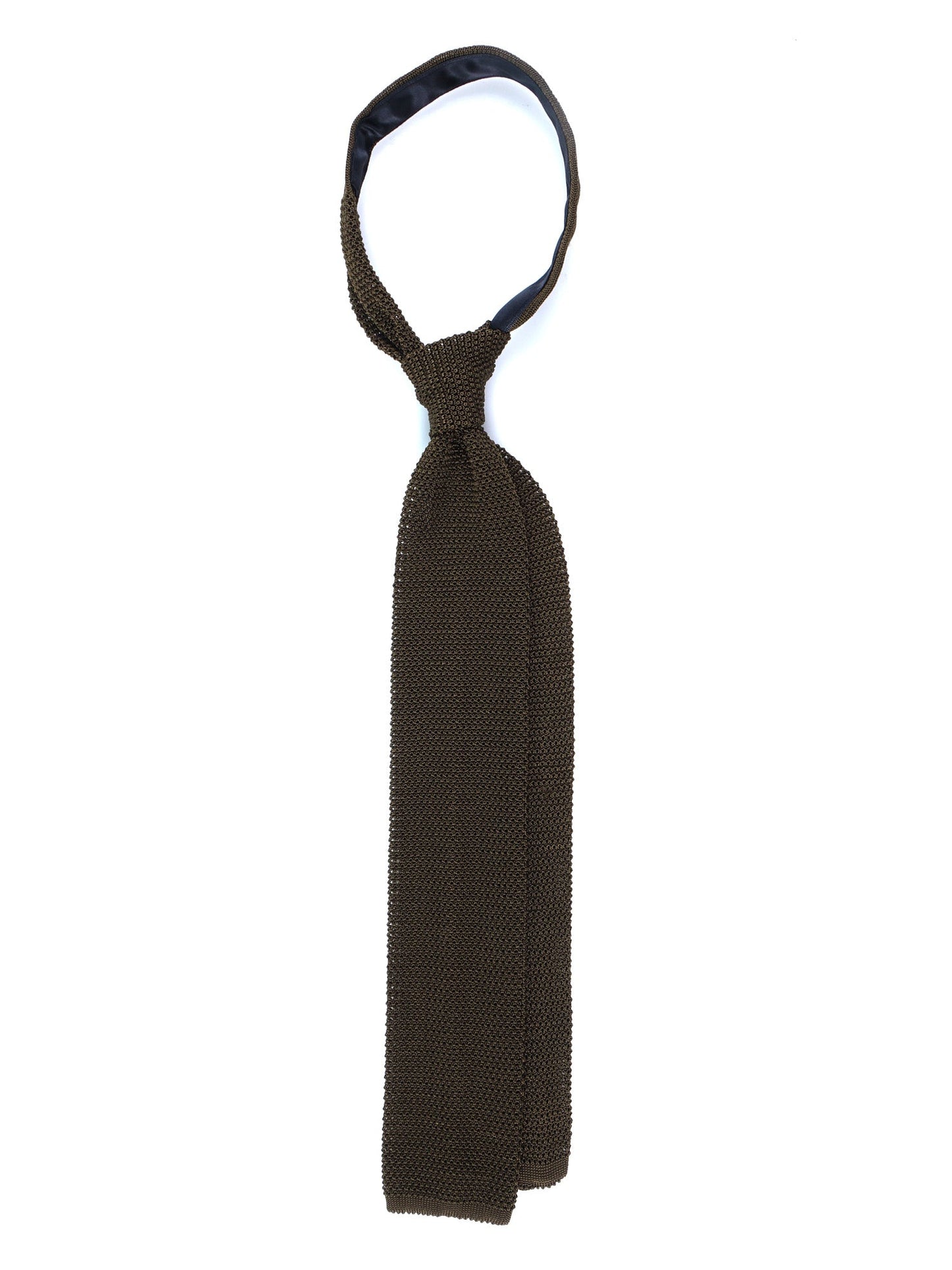 MACCA Olive Green Silk Knit Tie