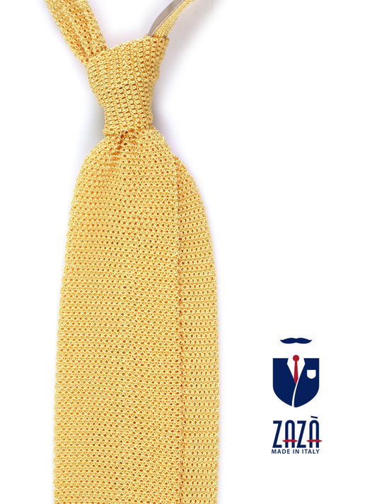 MACCA yellow silk knit tie