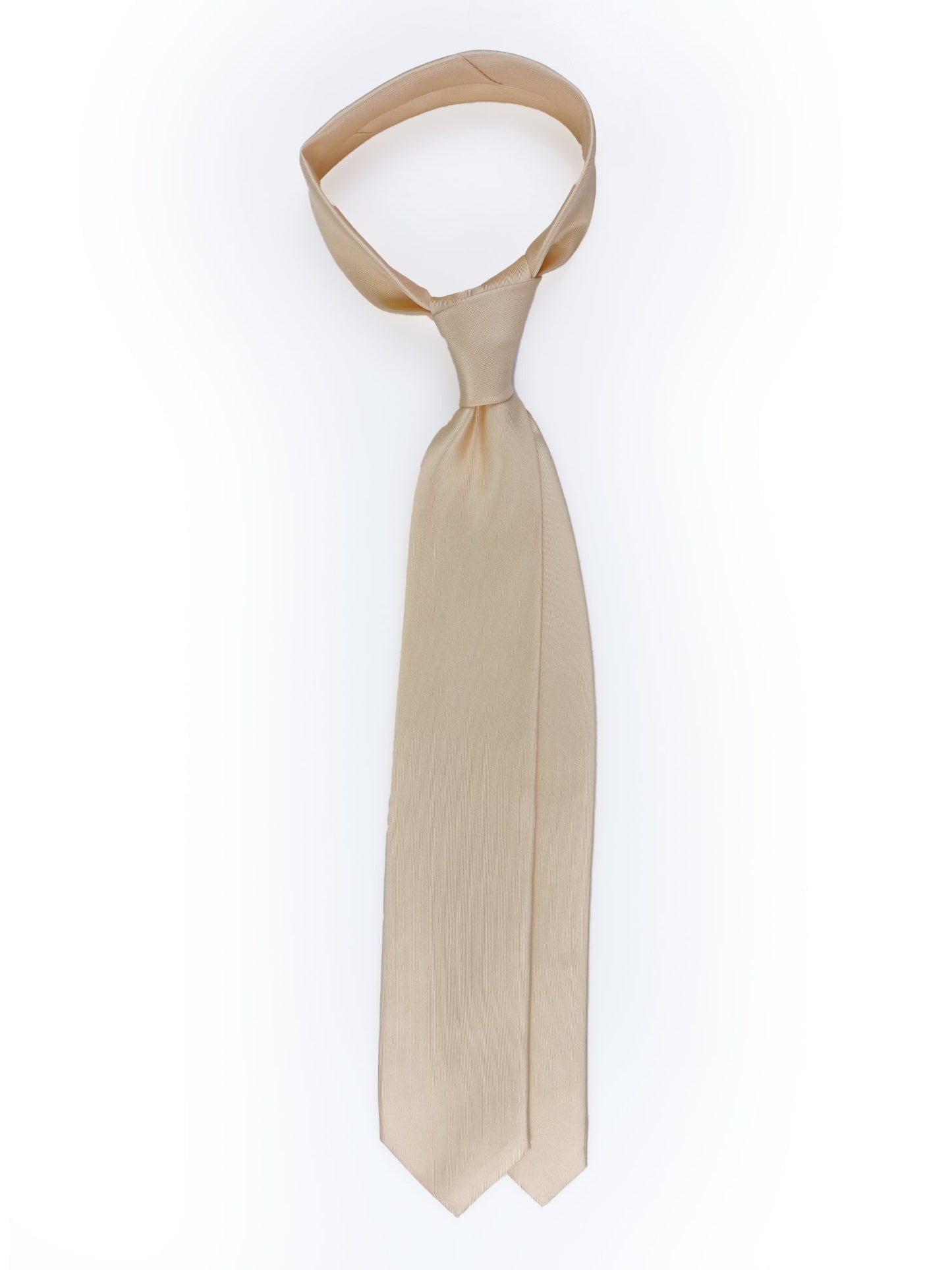 Beige 3-fold DACCA tie in luxury printed silk