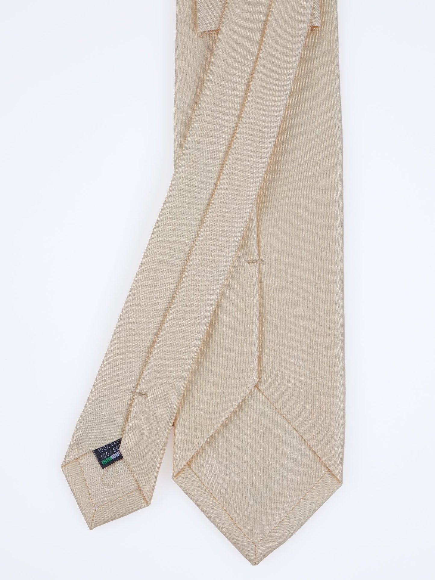 Beige 3-fold DACCA tie in luxury printed silk