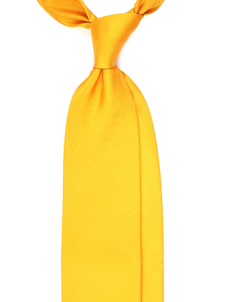 Dark yellow 3 fold DACCA tie in luxury printed silk