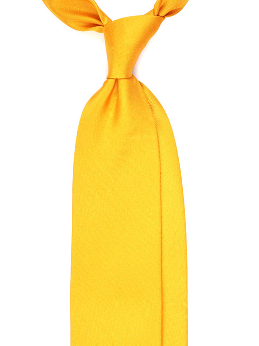 Dark yellow 3 fold DACCA tie in luxury printed silk