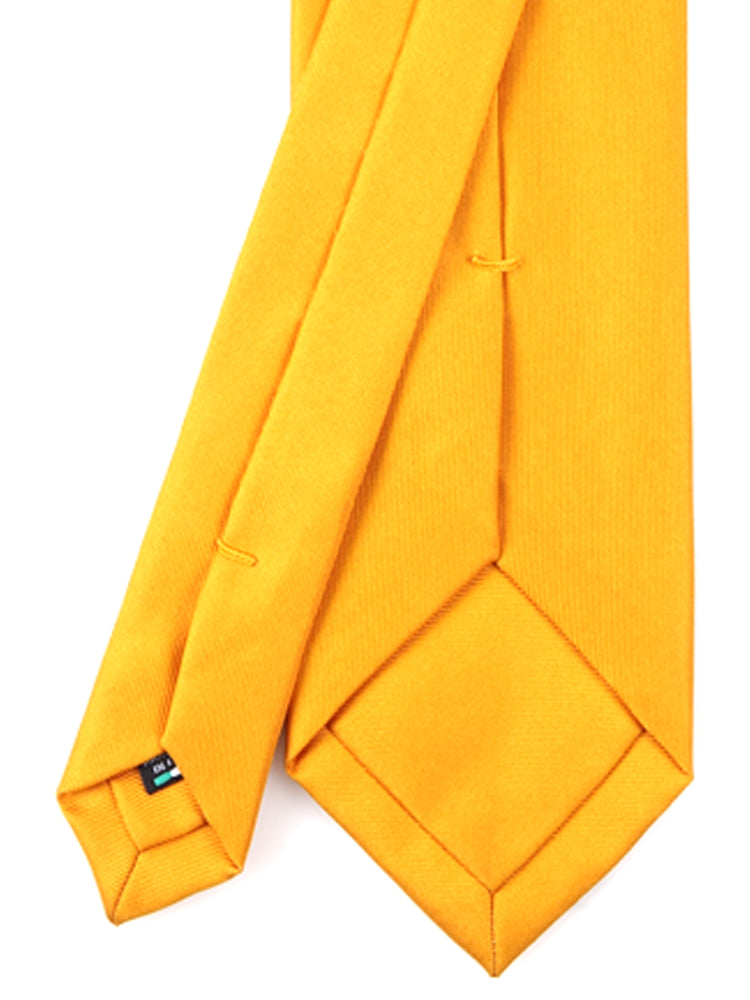 Dark yellow 3 fold DACCA tie in luxury printed silk