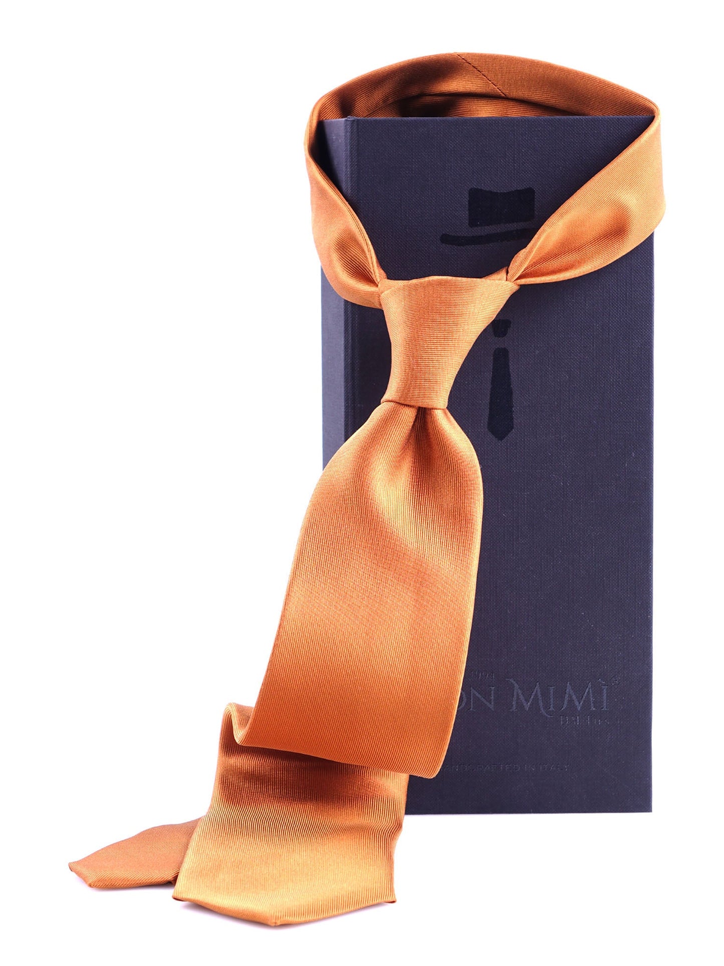 Light brown 3-fold DACCA tie in luxury printed silk