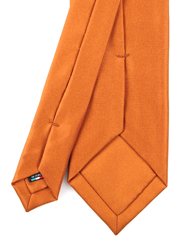 Light brown 3-fold DACCA tie in luxury printed silk