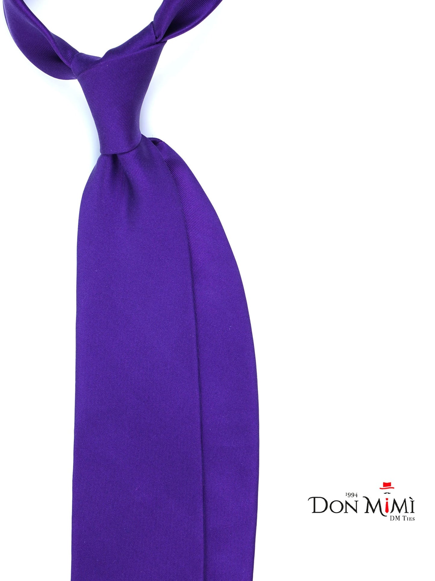 Purple 3-fold DACCA tie in luxury printed silk