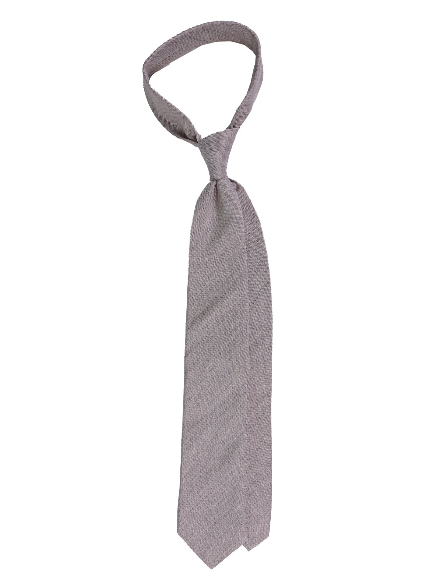 3-fold tie DAFNE silk\linen light brown
