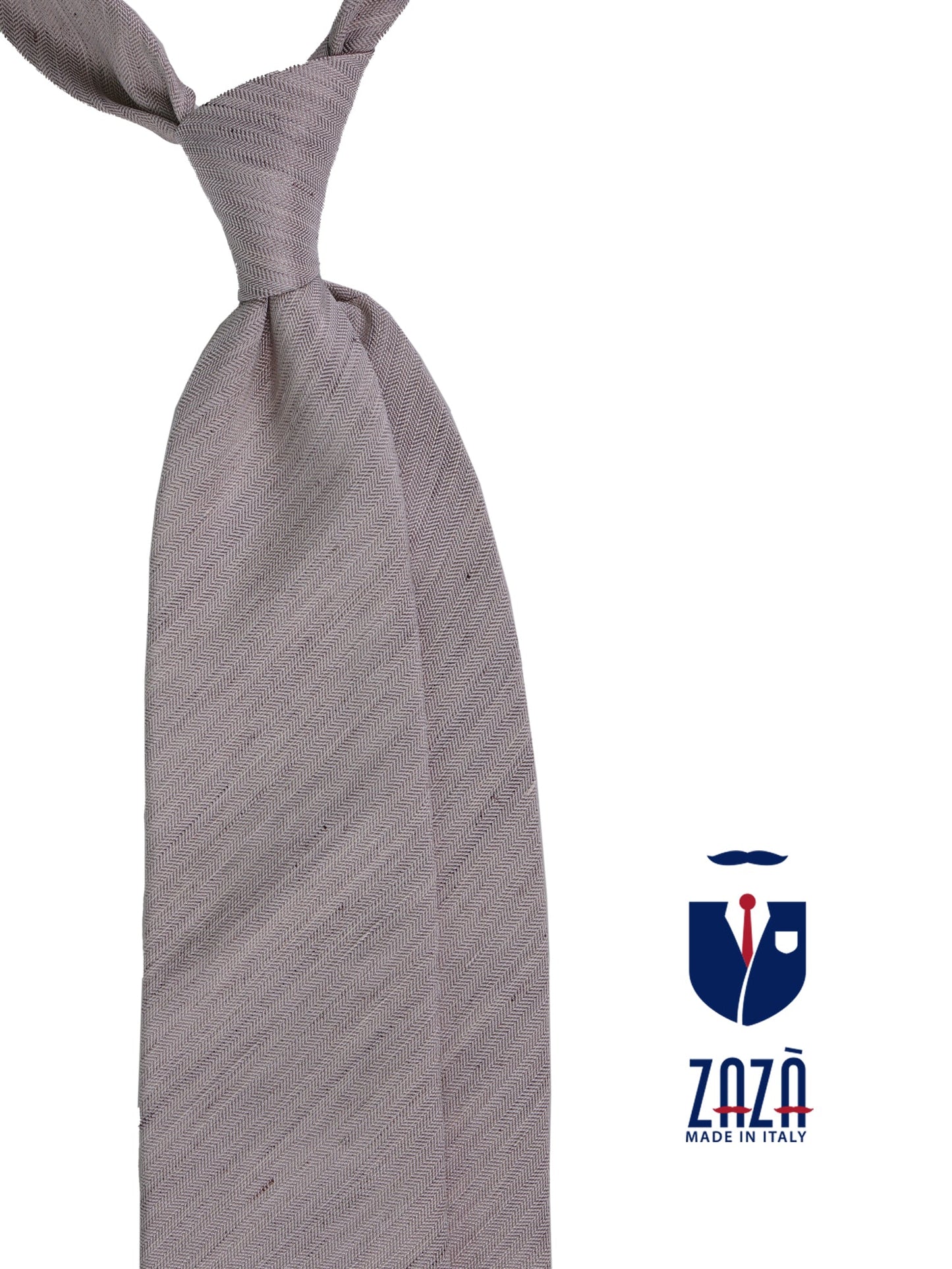 3-fold tie DAFNE silk\linen light brown