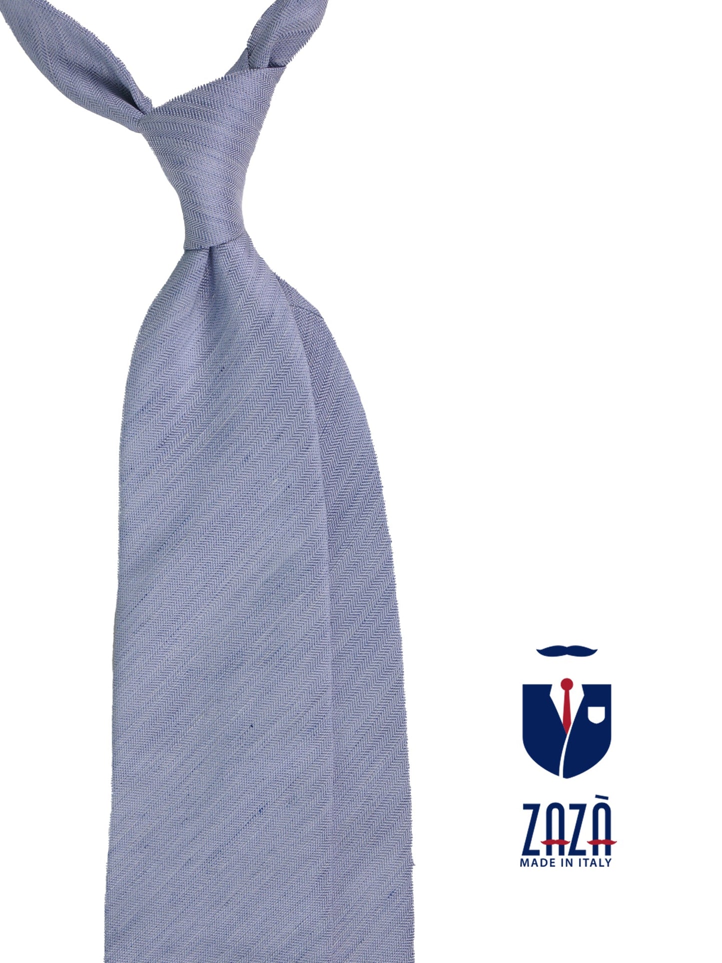 3 fold tie DAFNE silk\linen light blue