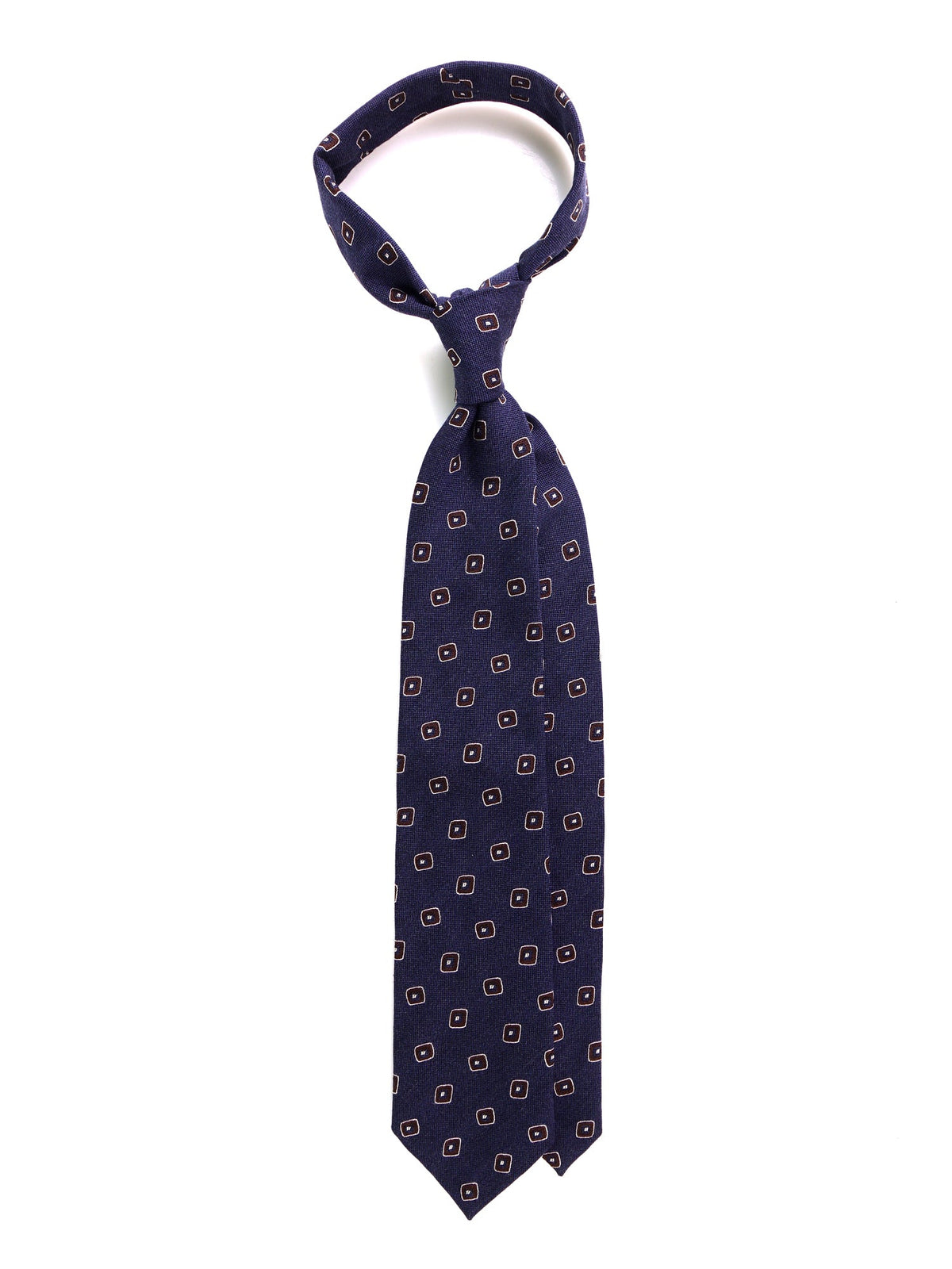 DAMAGE 3-fold tie in blue silk\wool