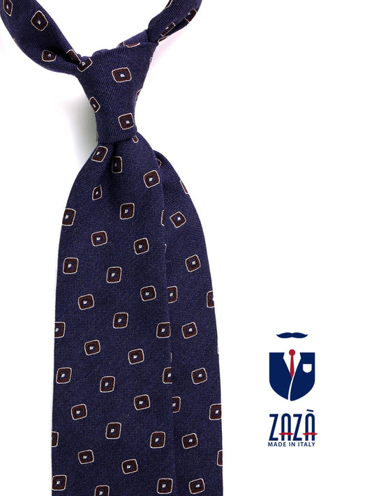 DAMAGE 3-fold tie in blue silk\wool