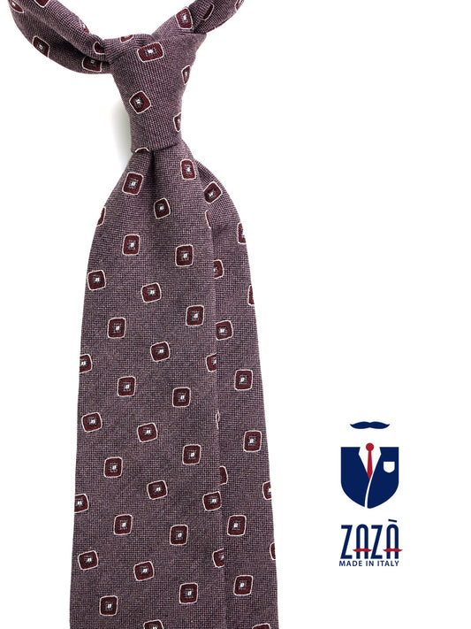Brown silk\wool DAMAGE 3-fold tie