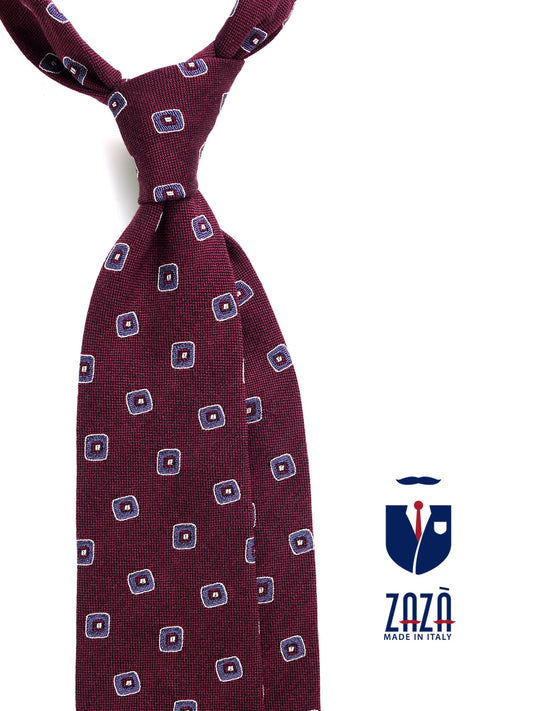 DAMAGE 3-fold silk\wool tie bordeaux