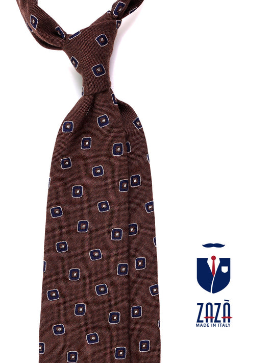 3-fold DAMAGE tie in light brown silk\wool