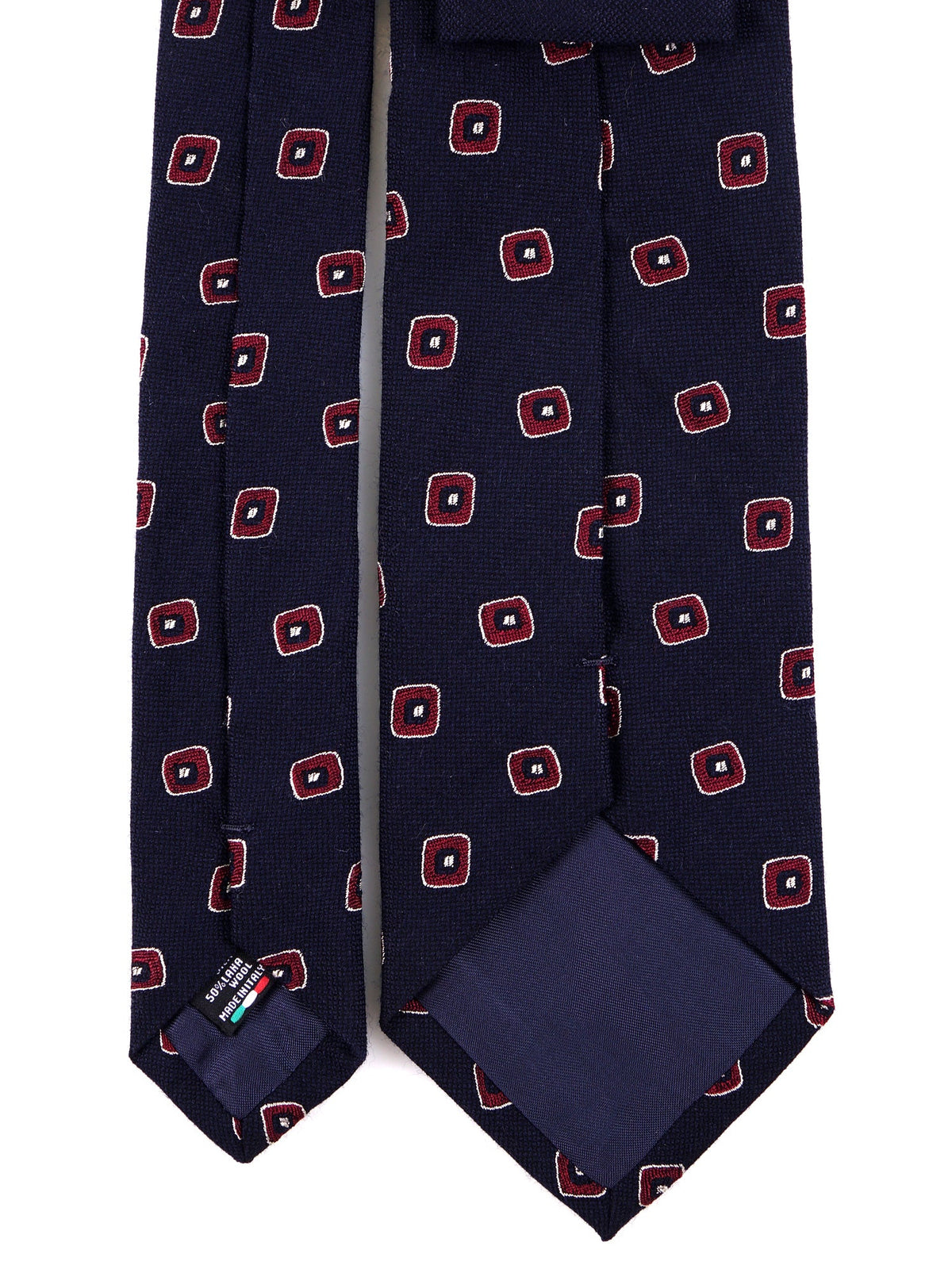 DAMAGE 3-fold tie in navy blue silk\wool