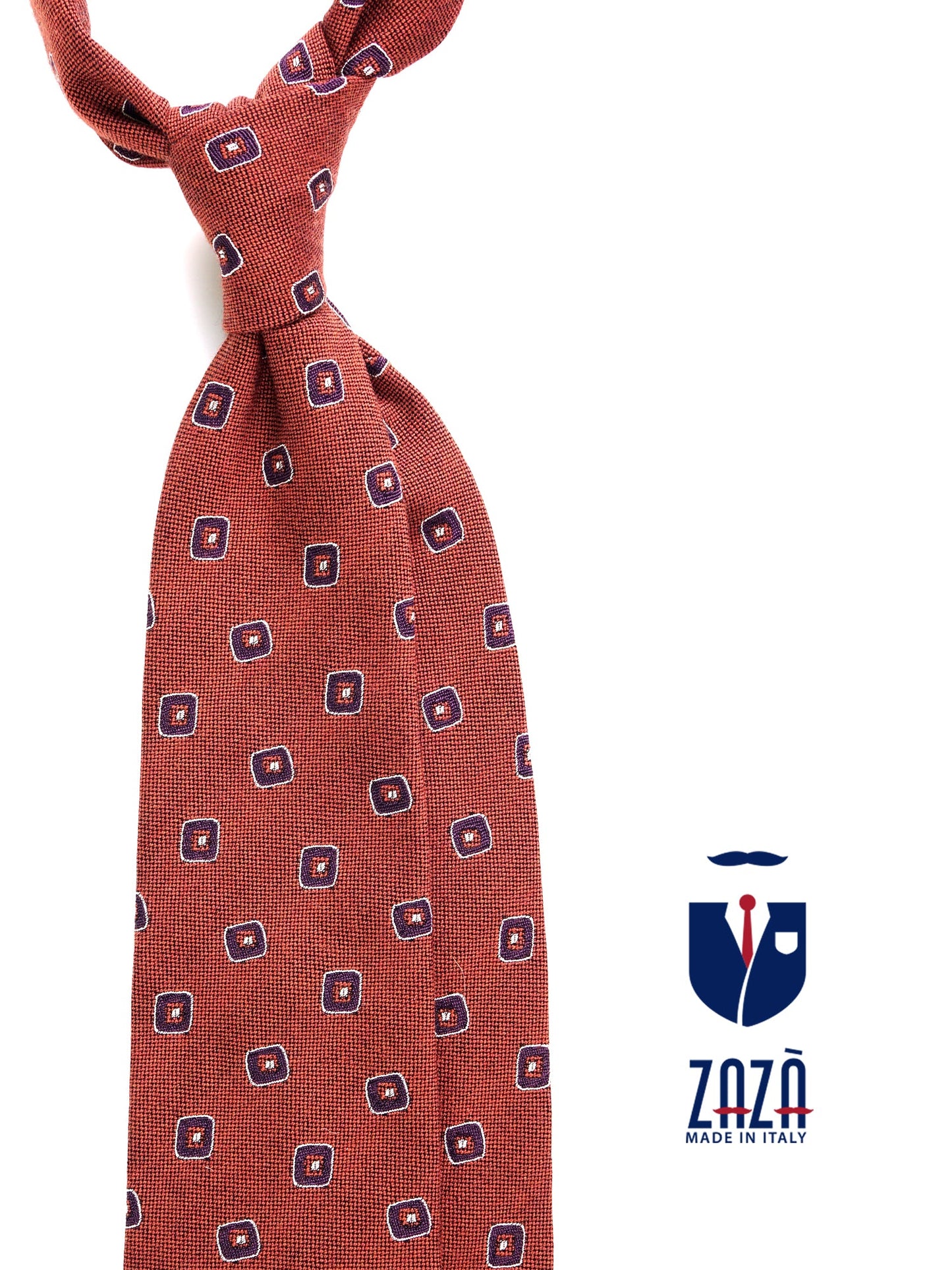DAMAGE 3-fold tie in rust silk\wool
