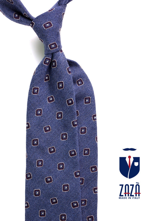 DAMAGE 3-fold tie in light blue silk/wool