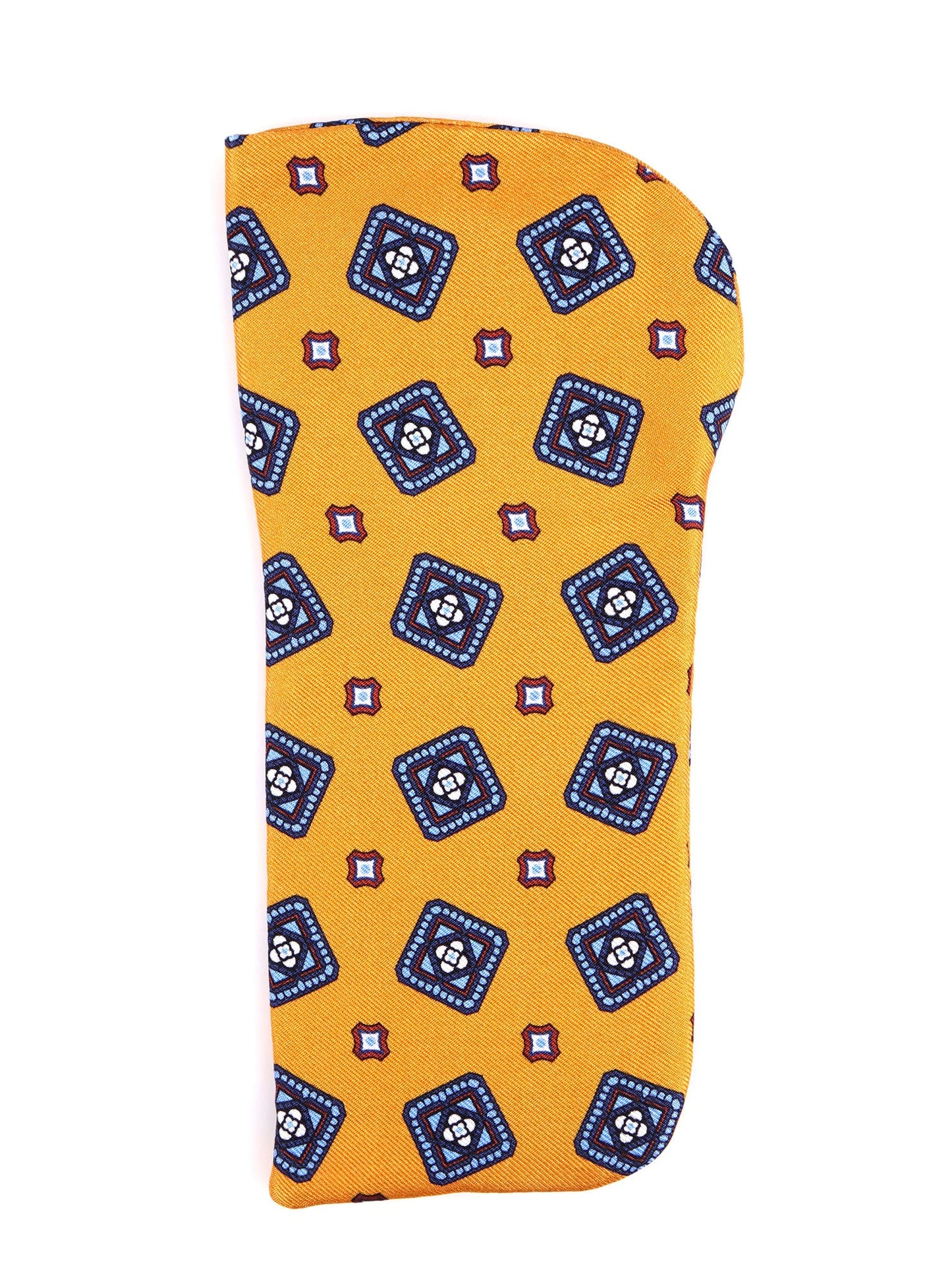 DANIELA light orange glasses case in English printed silk