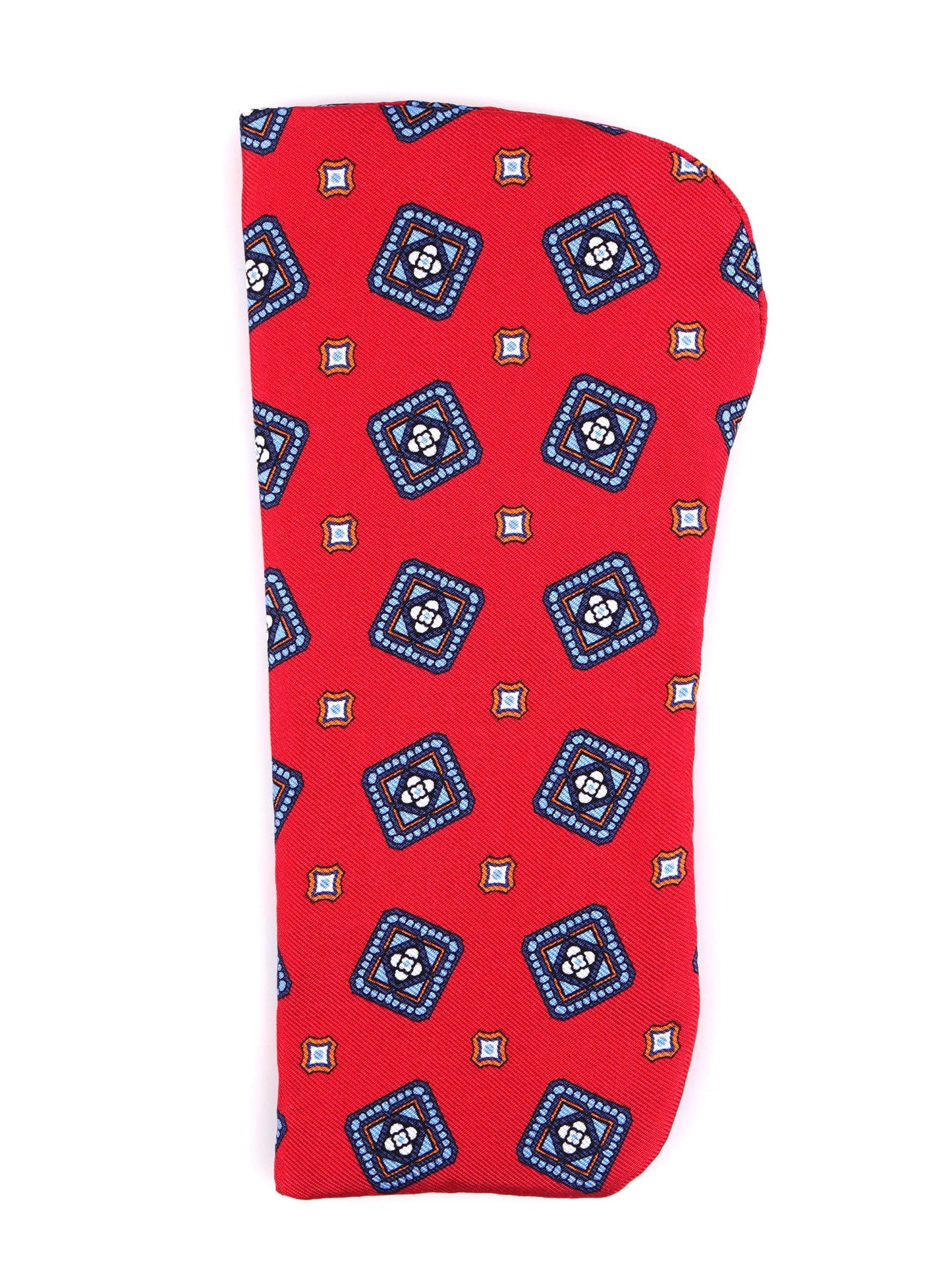 DANIELA red glasses case in English printed silk