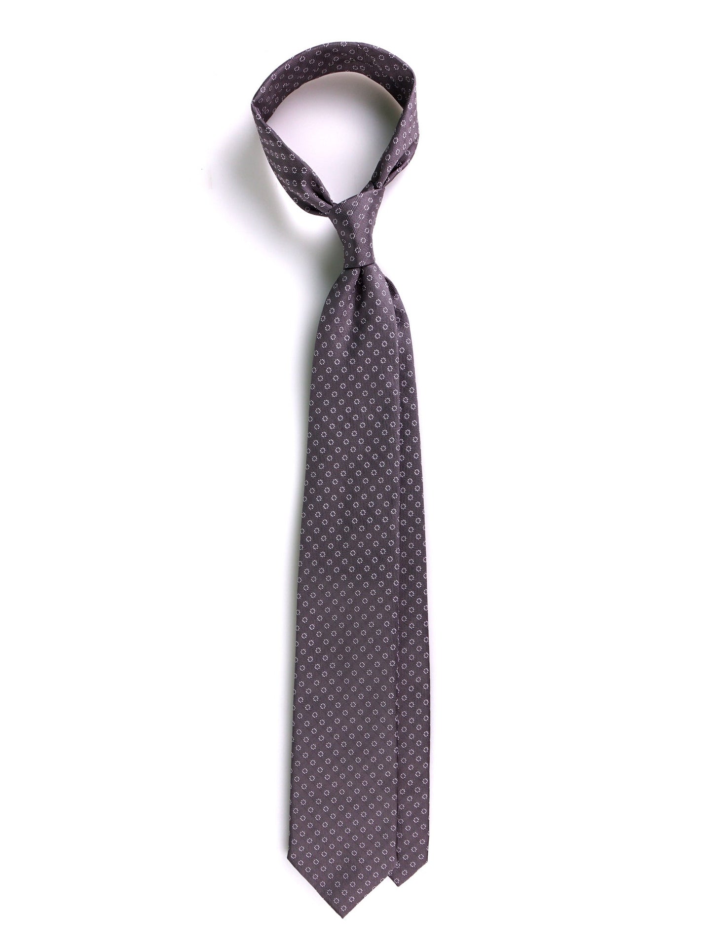 3 Fold Grey DAVIDE Woven Silk Tie