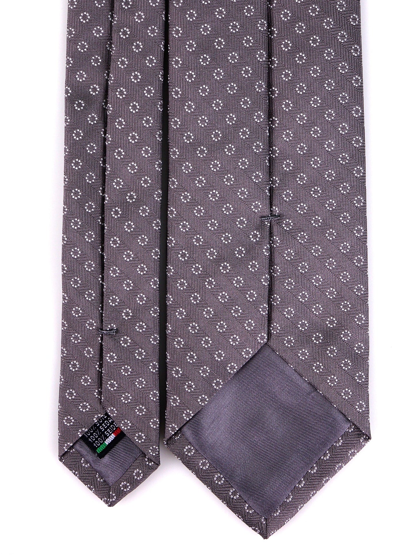 3 Fold Grey DAVIDE Woven Silk Tie